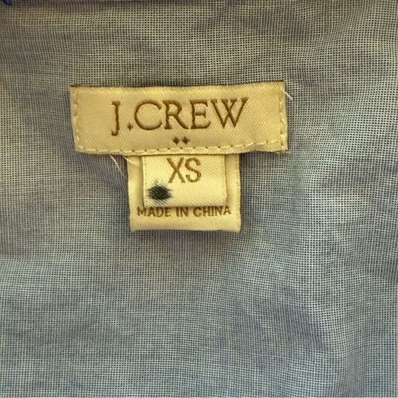 J Crew Sleeveless Oxford Blue Button Down Sleeveless Dress XS No Belt Preppy - Picture 10 of 12